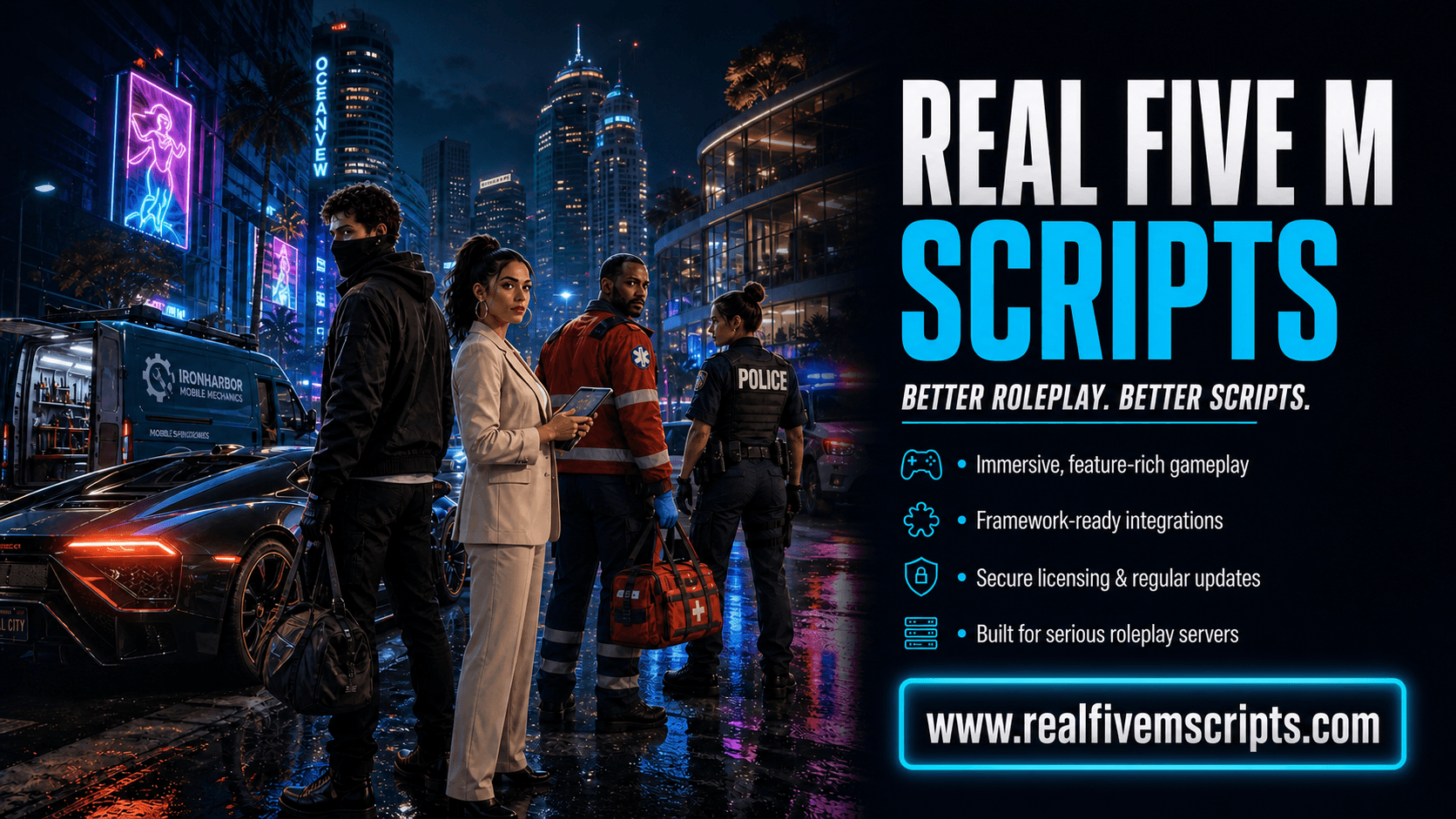 Real FiveM Scripts roleplay city advert